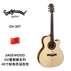 SAGEWOOD（赛格伍德）40寸缺角民谣吉他 GV-30T